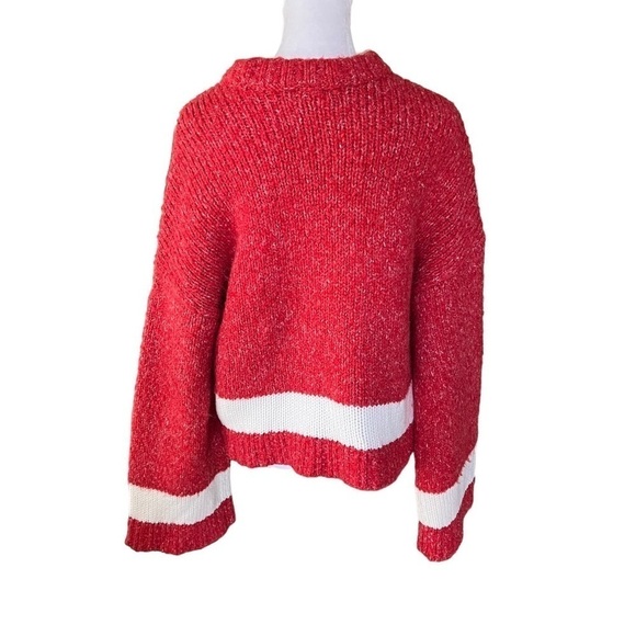 Lovers + Friends x Revolve - Kirkland Crew Sweater in Red & White Sz S - Picture 4 of 8